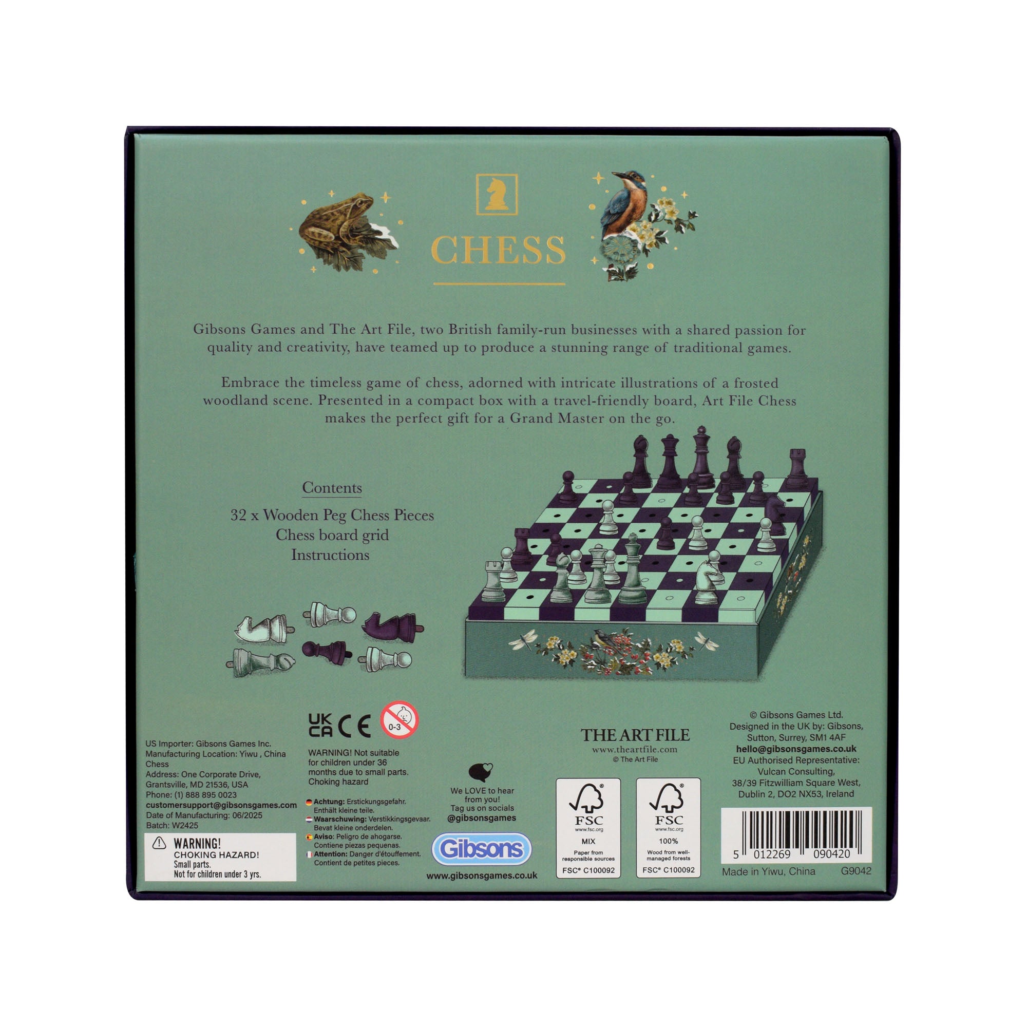 Gibsons The Art File Chess Traditional Classic Family Board Game