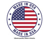 Logo with American flag and 'Made in USA' text on a white background