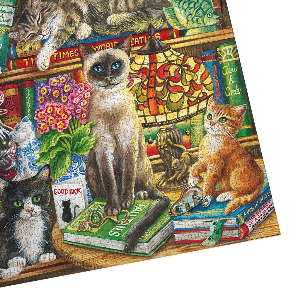 Puss in Books 1000 Piece Jigsaw Puzzle | Gibsons USA