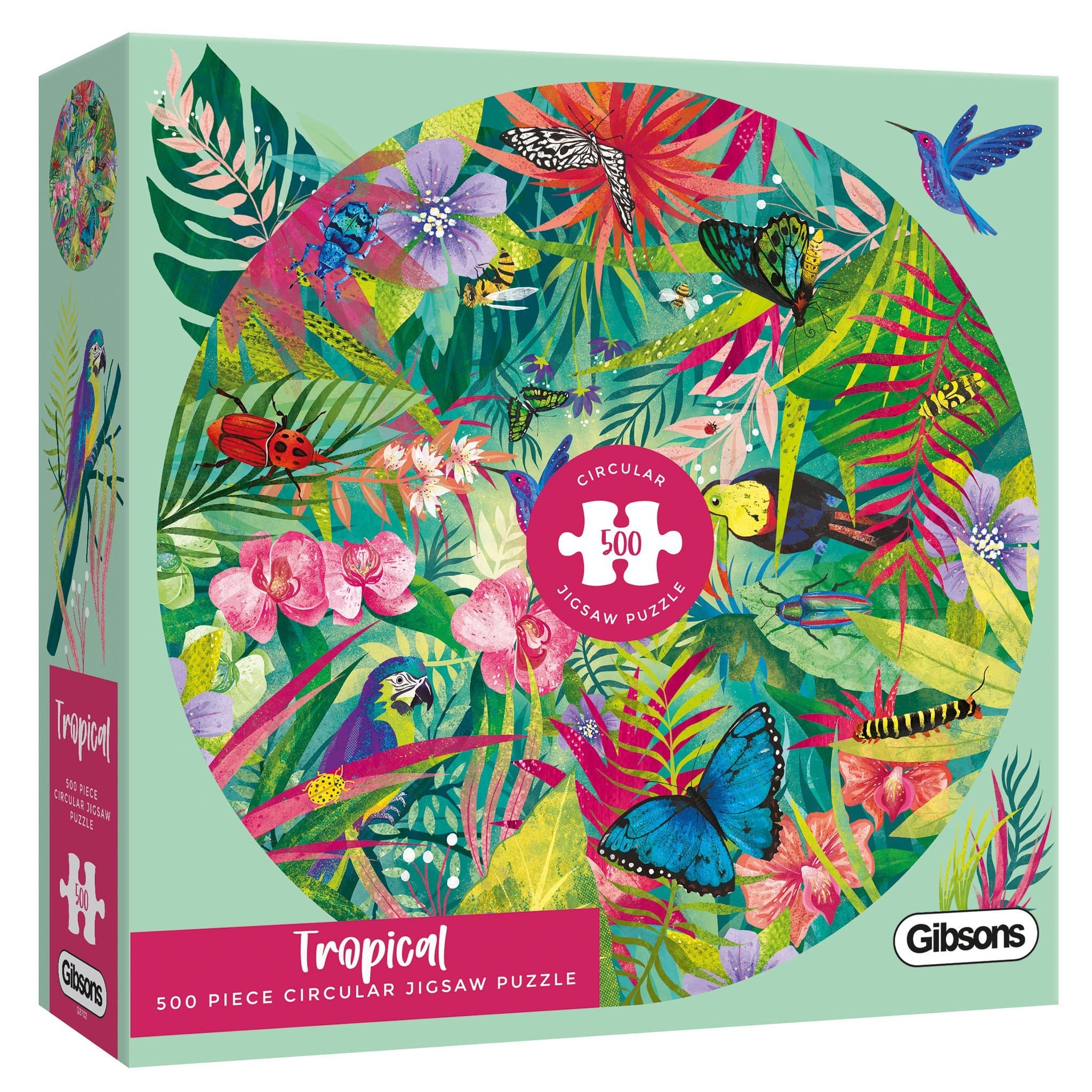 Tropical 500 Piece Circular Jigsaw Puzzle – Gibsons US