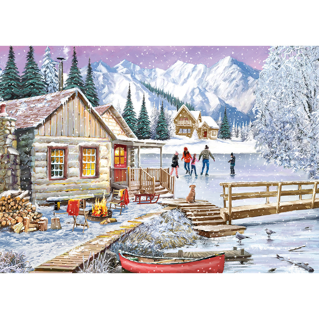 Winter at the Cabin 1000 Piece Jigsaw Puzzle | Gibsons USA